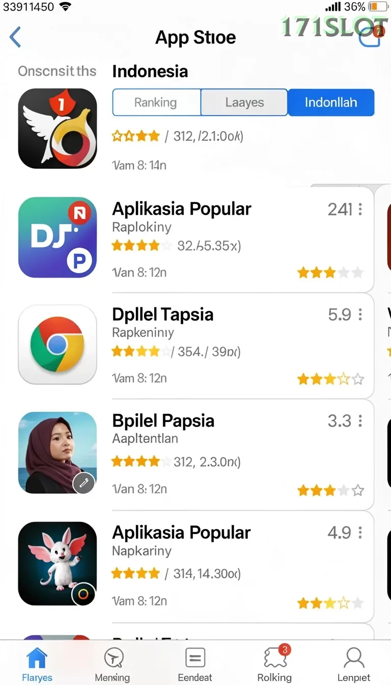 Cuplikan layar HARTA138 — menu navigasi